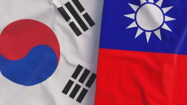 flags of taiwan and korea